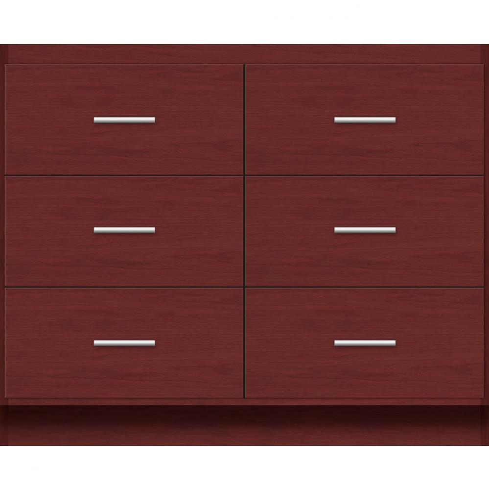 42 X 21 X 34.5 Montlake Town Vanity Slab Dk Cherry 6 Drw