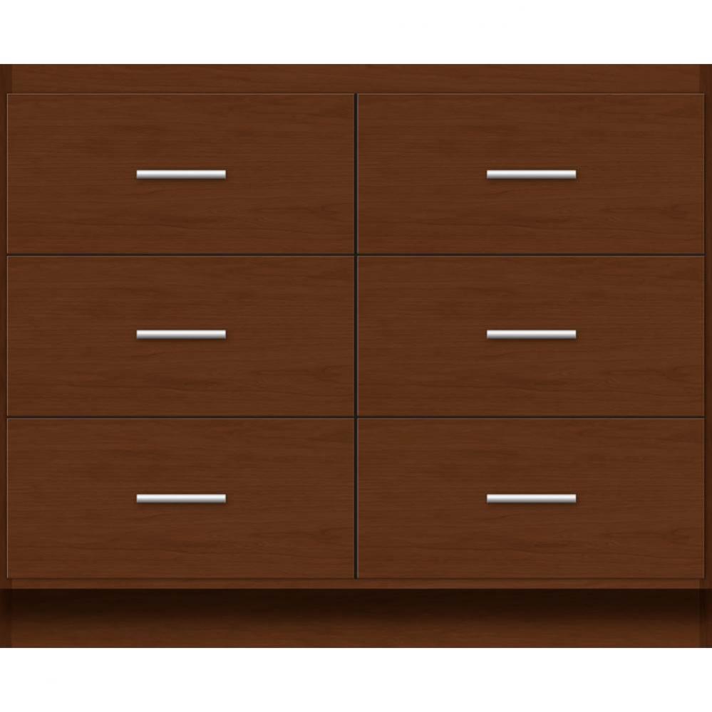 42 X 18 X 34.5 Montlake Town Vanity Slab Pecan Cherry 6 Drw