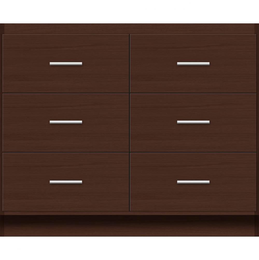 42 X 18 X 34.5 Montlake Town Vanity Slab Choc Oak 6 Drw