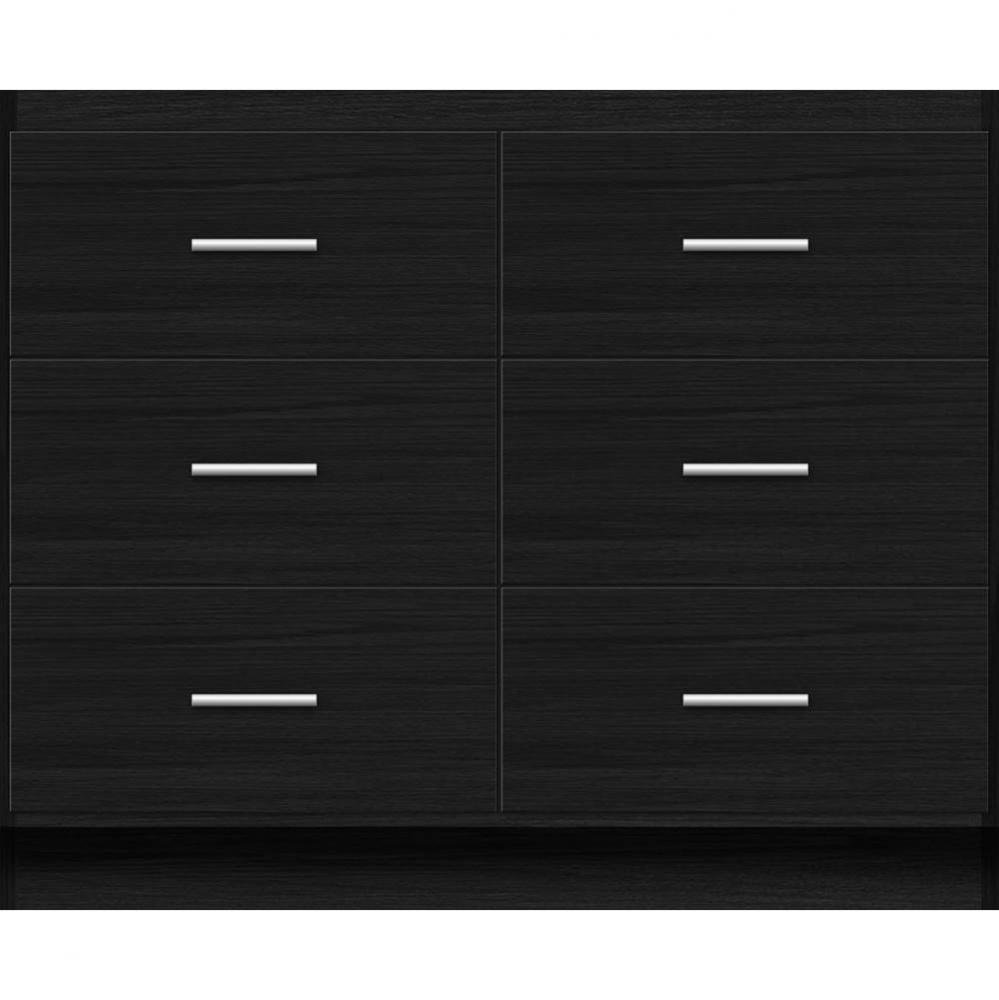 42 X 18 X 34.5 Montlake Town Vanity Slab Midnight Oak 6 Drw