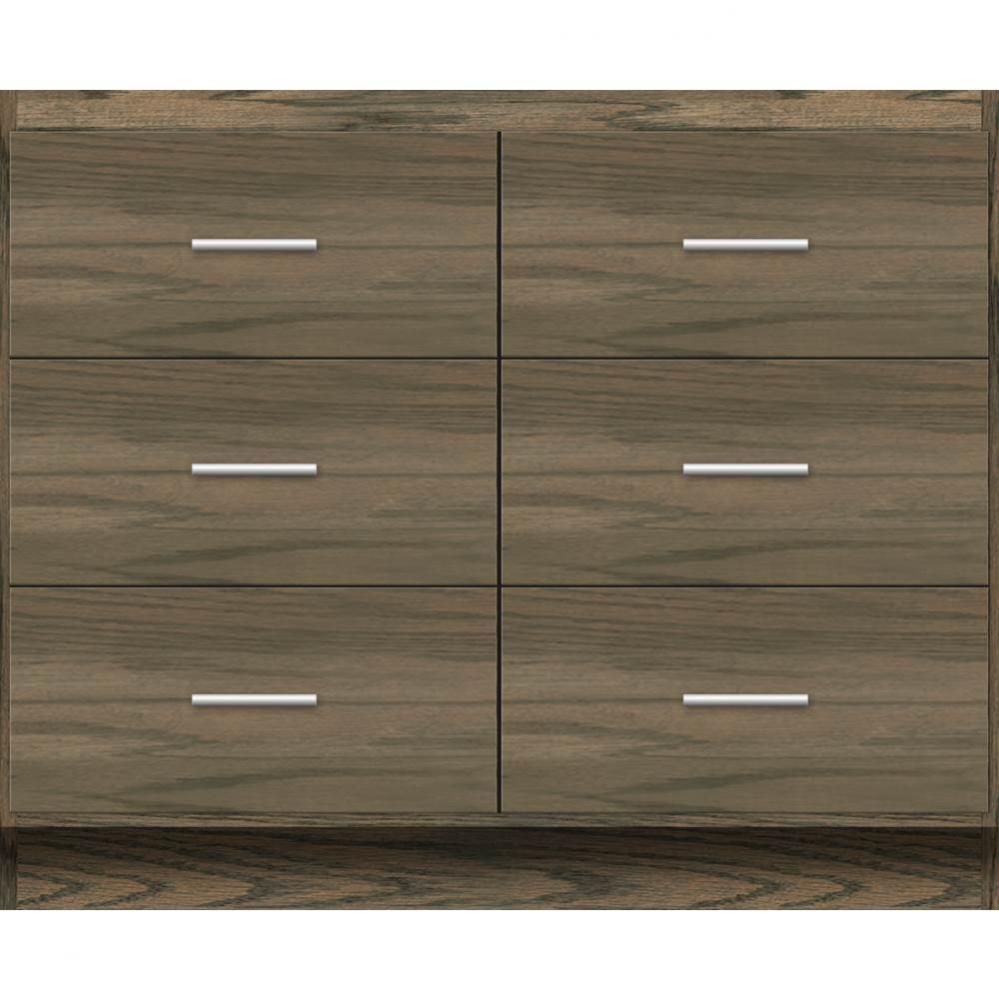 42 X 18 X 34.5 Montlake Town Vanity Slab Dusky Oak 6 Drw