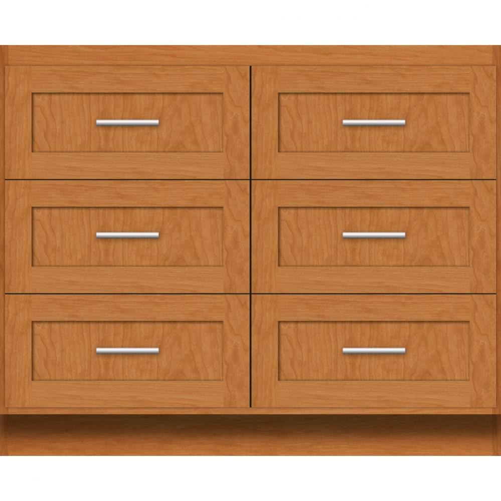 42 X 21 X 34.5 Montlake Town Vanity Shaker Nat Cherry 6 Drw