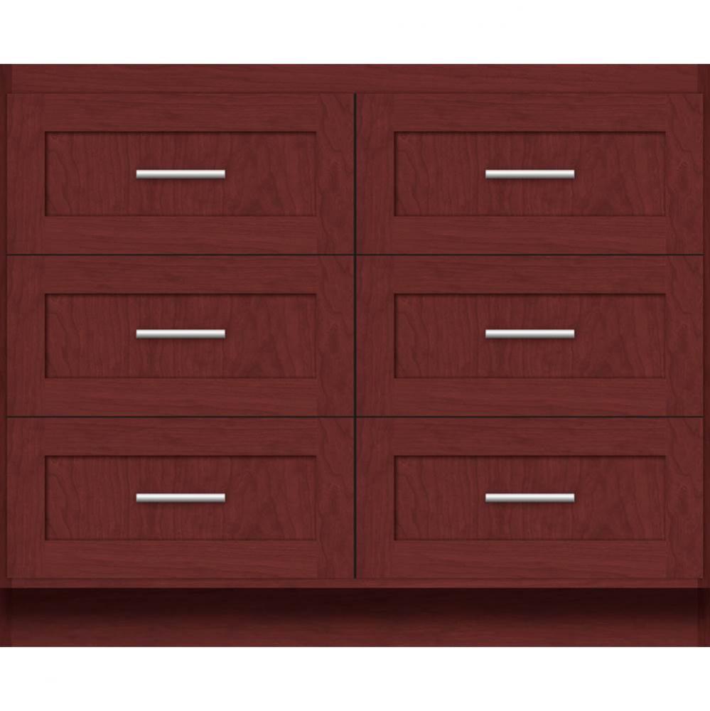 42 X 21 X 34.5 Montlake Town Vanity Shaker Dk Cherry 6 Drw