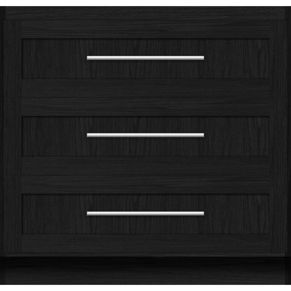 36 X 18 X 34.5 Montlake Town Vanity Shaker Midnight Oak 3 Drw