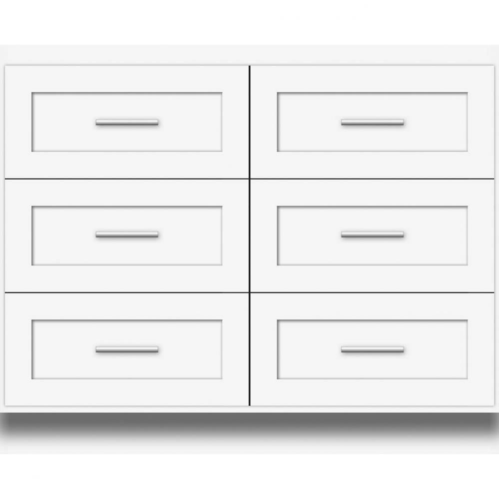 42 X 21 X 34.5 Montlake Town Vanity Shaker Sat White 6 Drw