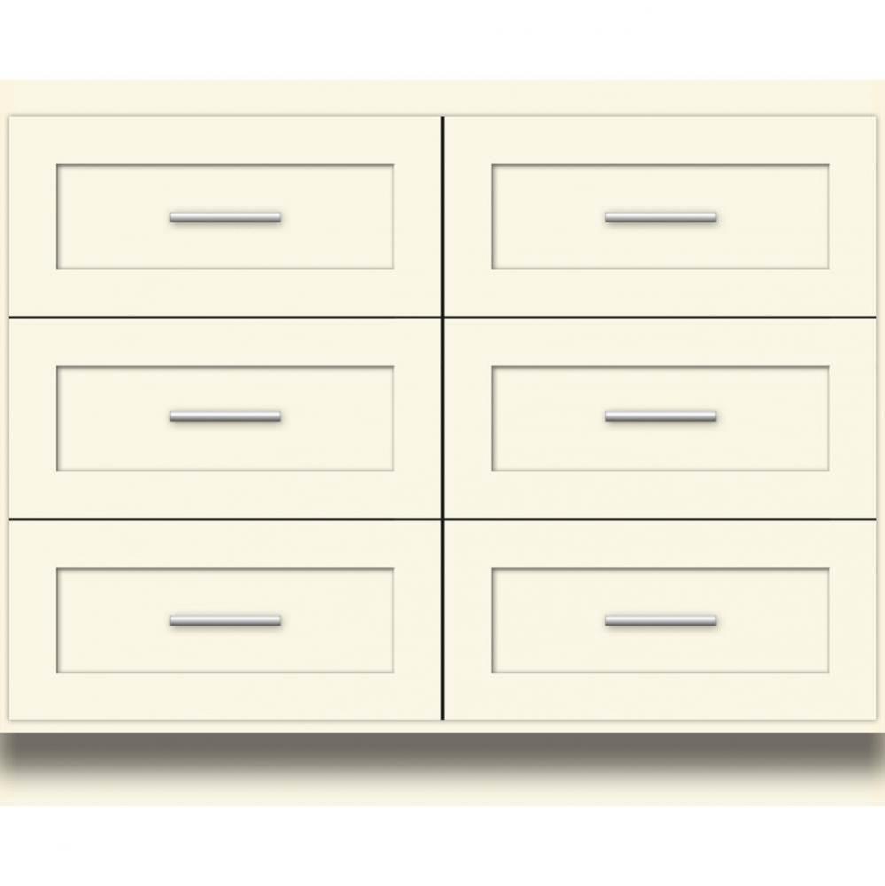 42 X 21 X 34.5 Montlake Town Vanity Shaker Sat Biscuit 6 Drw