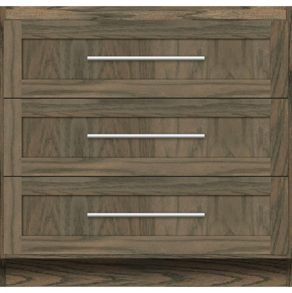 36 X 21 X 34.5 Montlake Town Vanity Shaker Dusky Oak 3 Drw