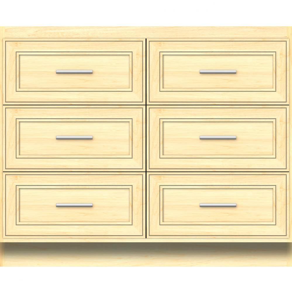 42 X 18 X 34.5 Montlake Town Vanity Deco Miter Nat Maple 6 Drw