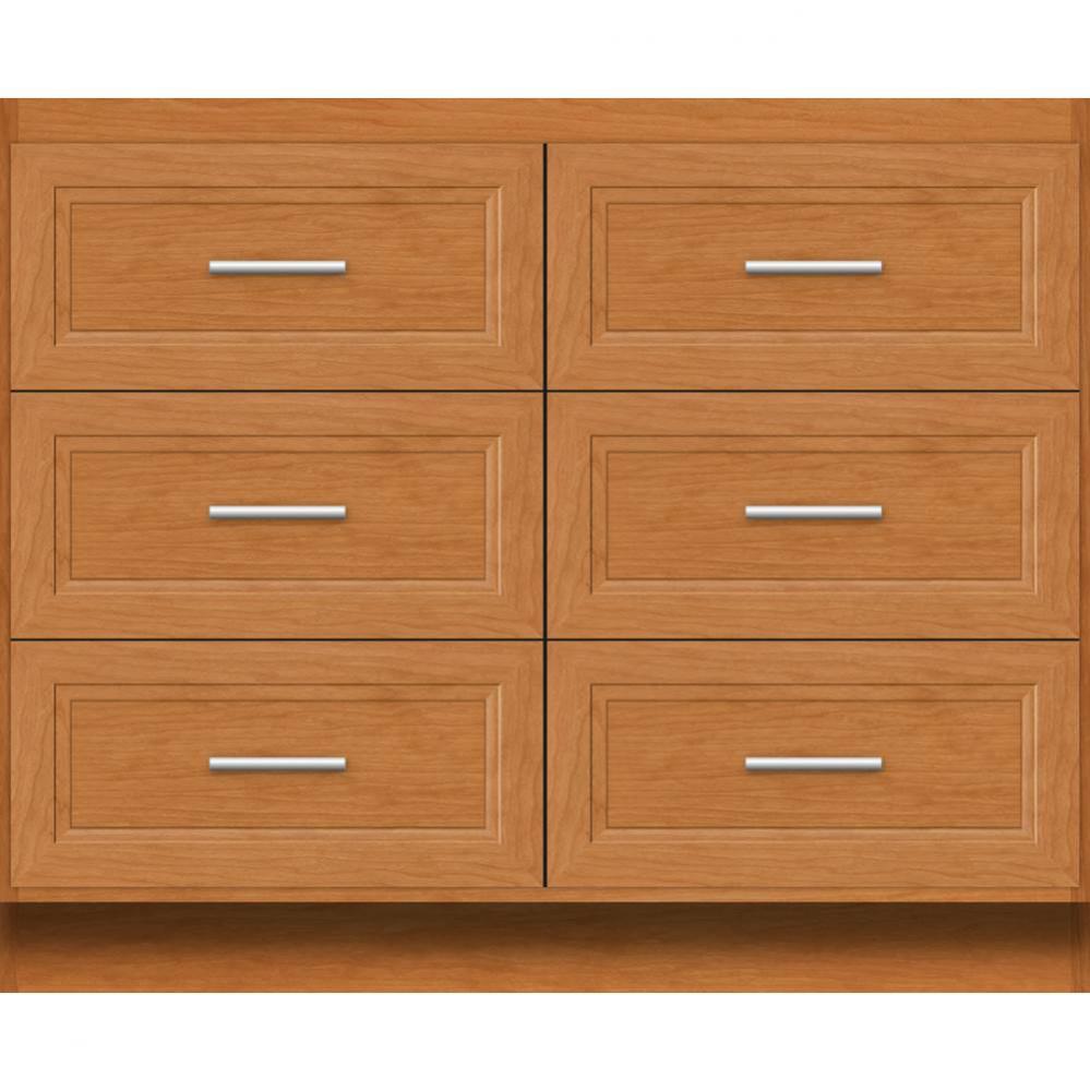 42 X 18 X 34.5 Montlake Town Vanity Ogee Miter Nat Cherry 6 Drw