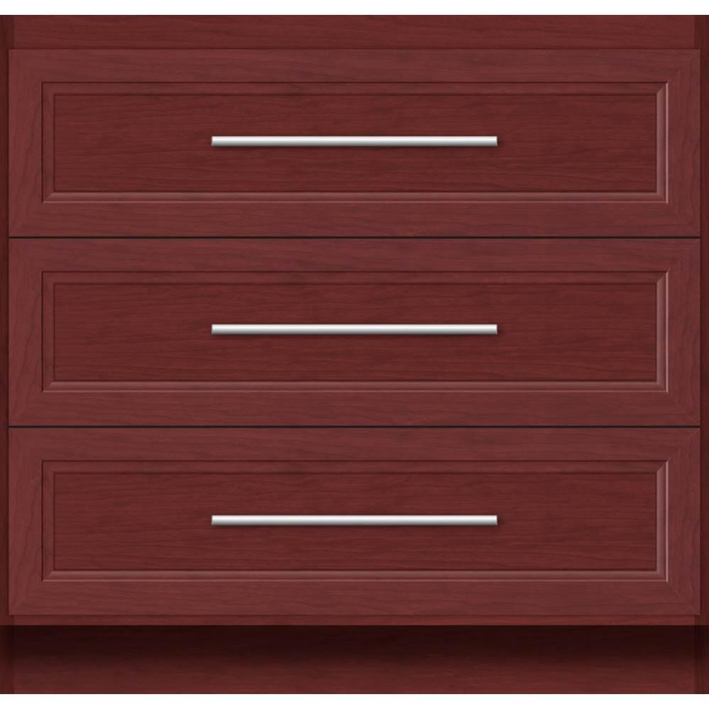 36 X 21 X 34.5 Montlake Town Vanity Ogee Miter Dk Cherry 3 Drw