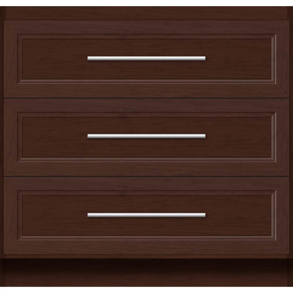 36 X 18 X 34.5 Montlake Town Vanity Ogee Miter Choc Cherry 3 Drw