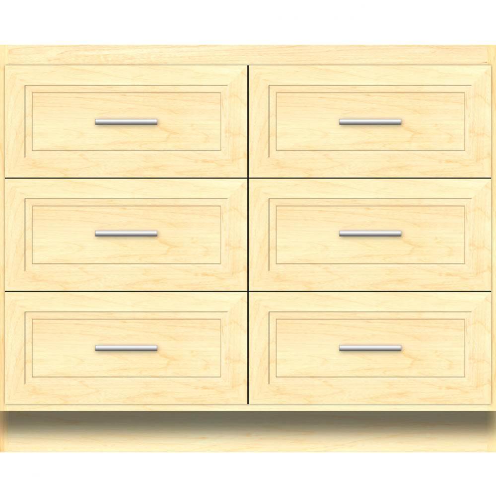 42 X 21 X 34.5 Montlake Town Vanity Ogee Miter Nat Maple 6 Drw