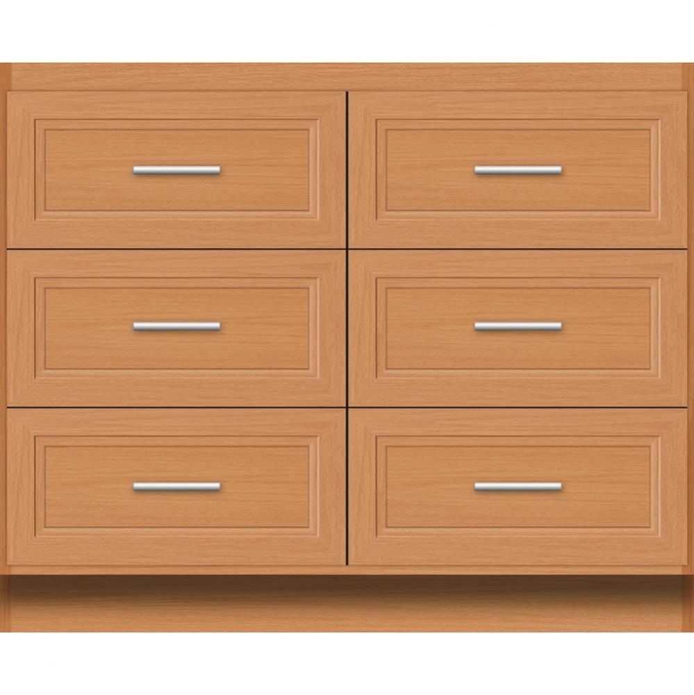 42 X 21 X 34.5 Montlake Town Vanity Ogee Miter Nat Oak 6 Drw