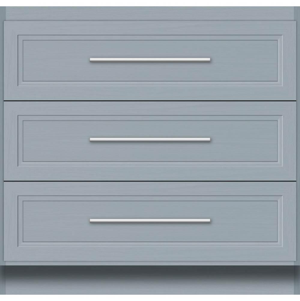 36 X 18 X 34.5 Montlake Town Vanity Ogee Miter Silver Oak 3 Drw