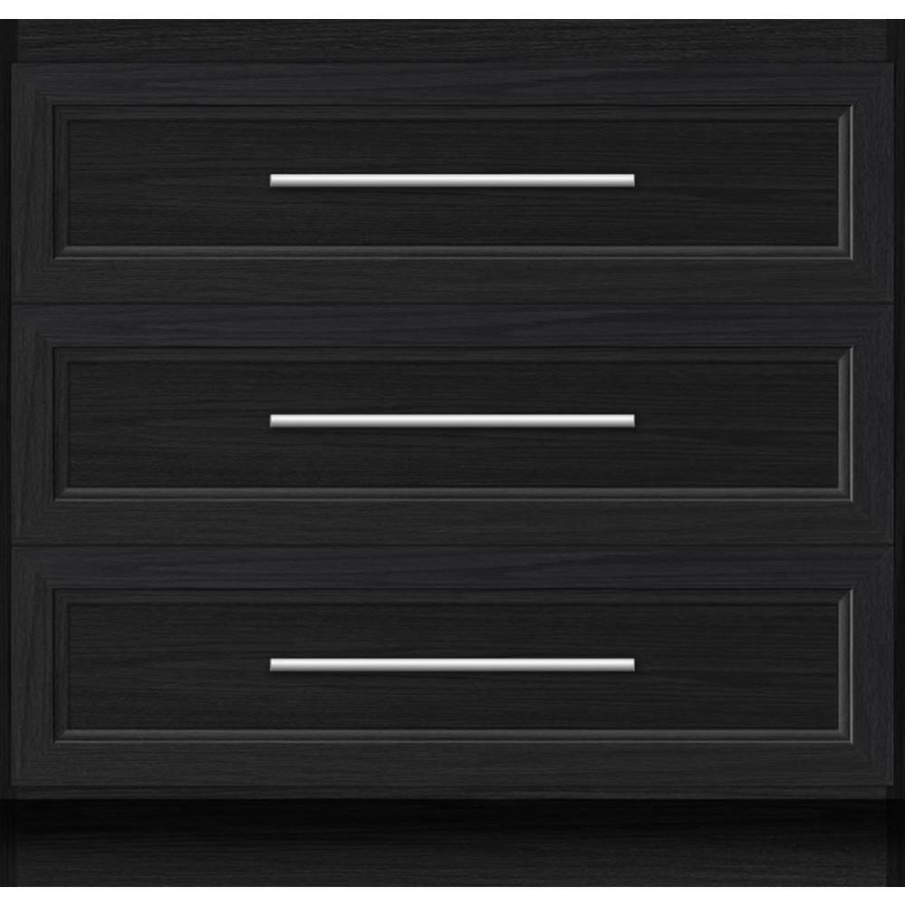 36 X 18 X 34.5 Montlake Town Vanity Ogee Miter Midnight Oak 3 Drw