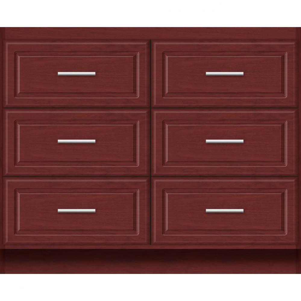 42 X 18 X 34.5 Montlake Town Vanity Ultra Dk Cherry 6 Drw