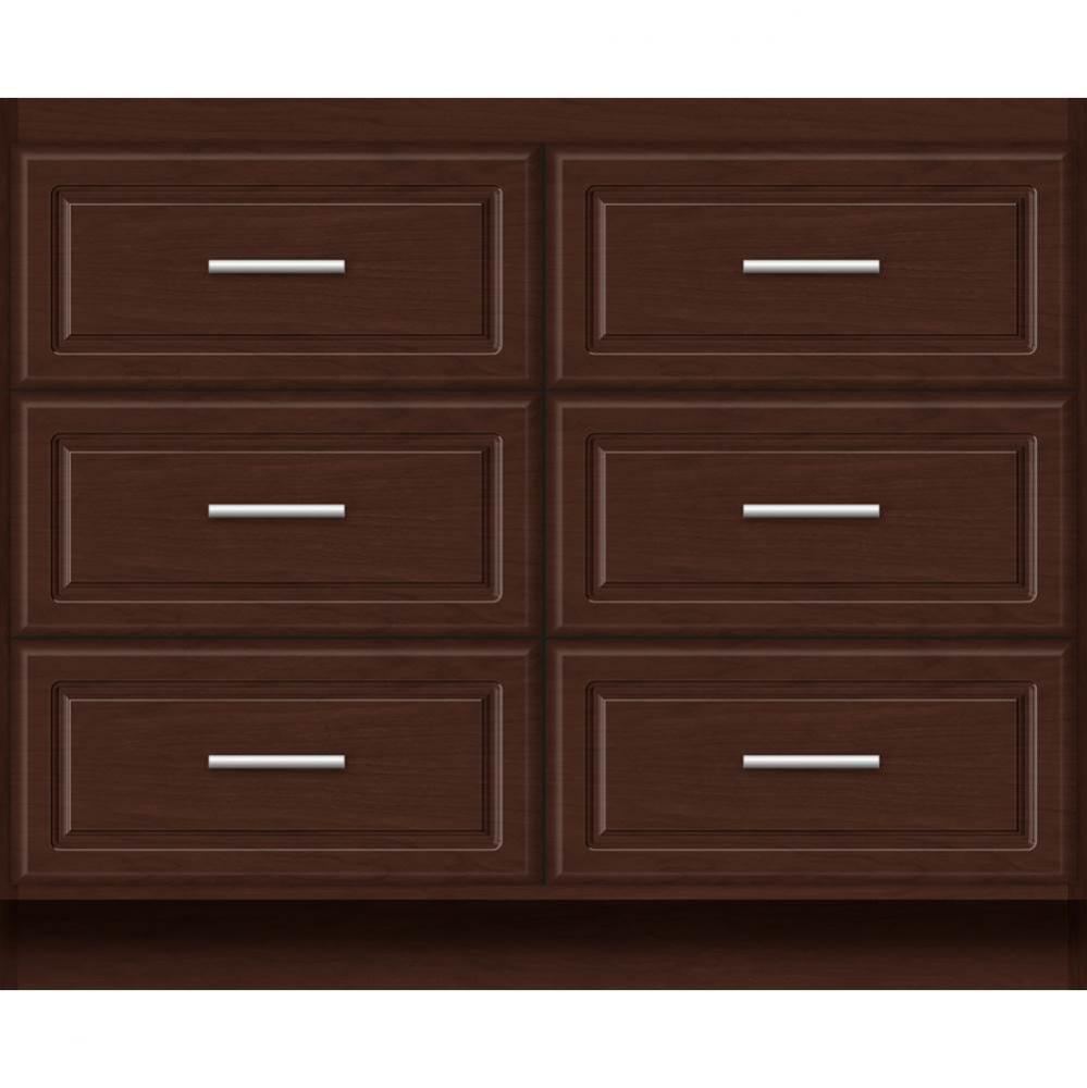 42 X 21 X 34.5 Montlake Town Vanity Ultra Choc Cherry 6 Drw