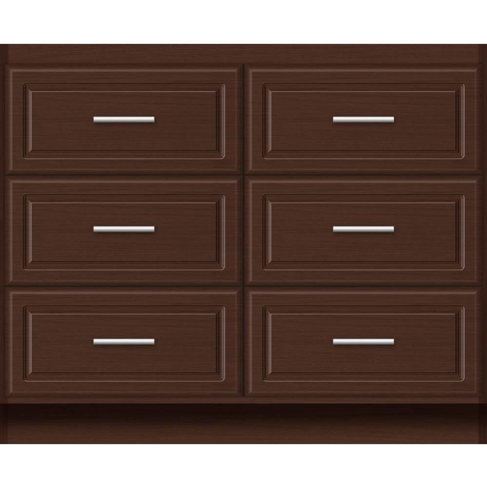 42 X 21 X 34.5 Montlake Town Vanity Ultra Choc Oak 6 Drw