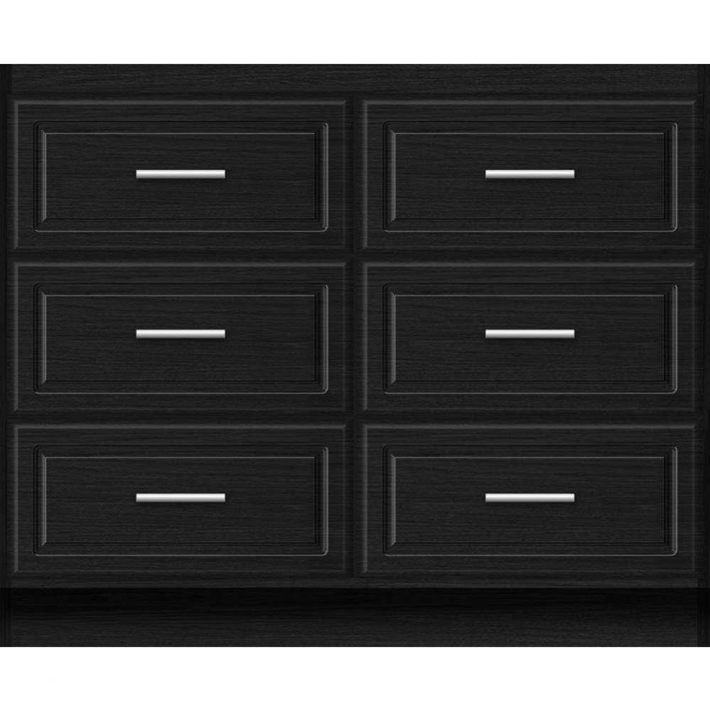 42 X 21 X 34.5 Montlake Town Vanity Ultra Midnight Oak 6 Drw