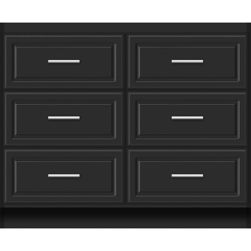 42 X 21 X 34.5 Montlake Town Vanity Ultra Sat Black 6 Drw