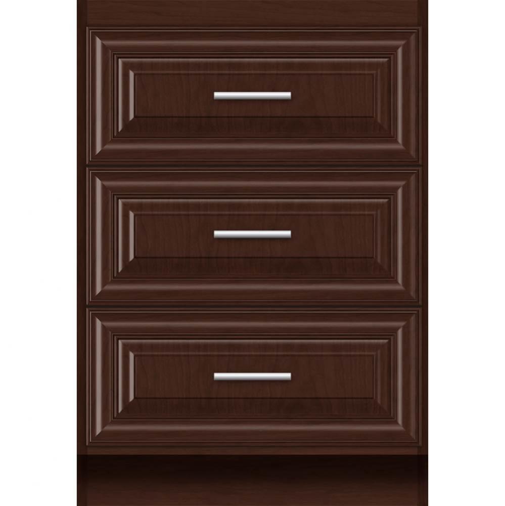 24 X 21 X 34.5 Montlake Town Vanity Classic Miter Choc Cherry 3 Drw