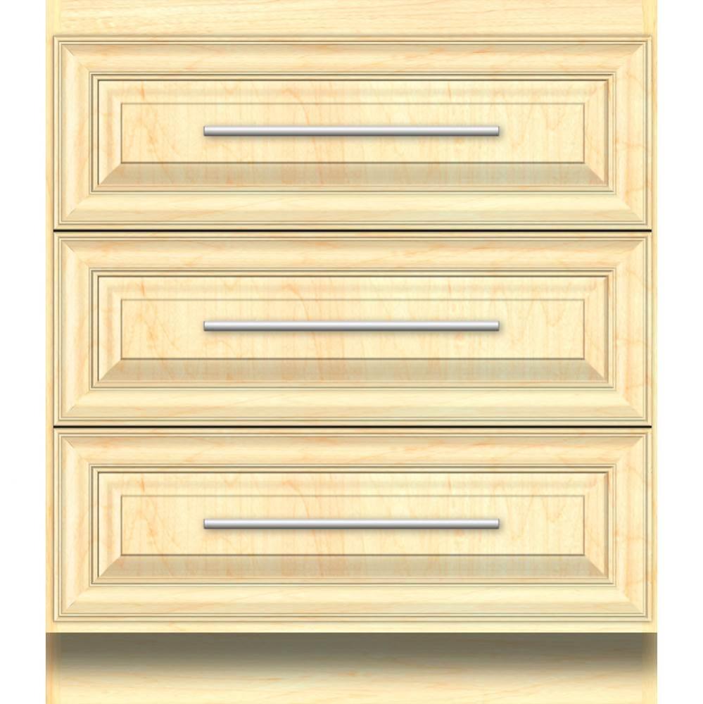 30 X 18 X 34.5 Montlake Town Vanity Classic Miter Nat Maple 3 Drw