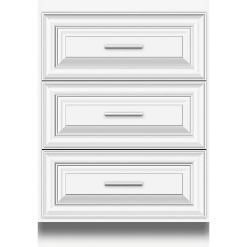 24 X 18 X 34.5 Montlake Town Vanity Classic Miter Sat White 3 Drw