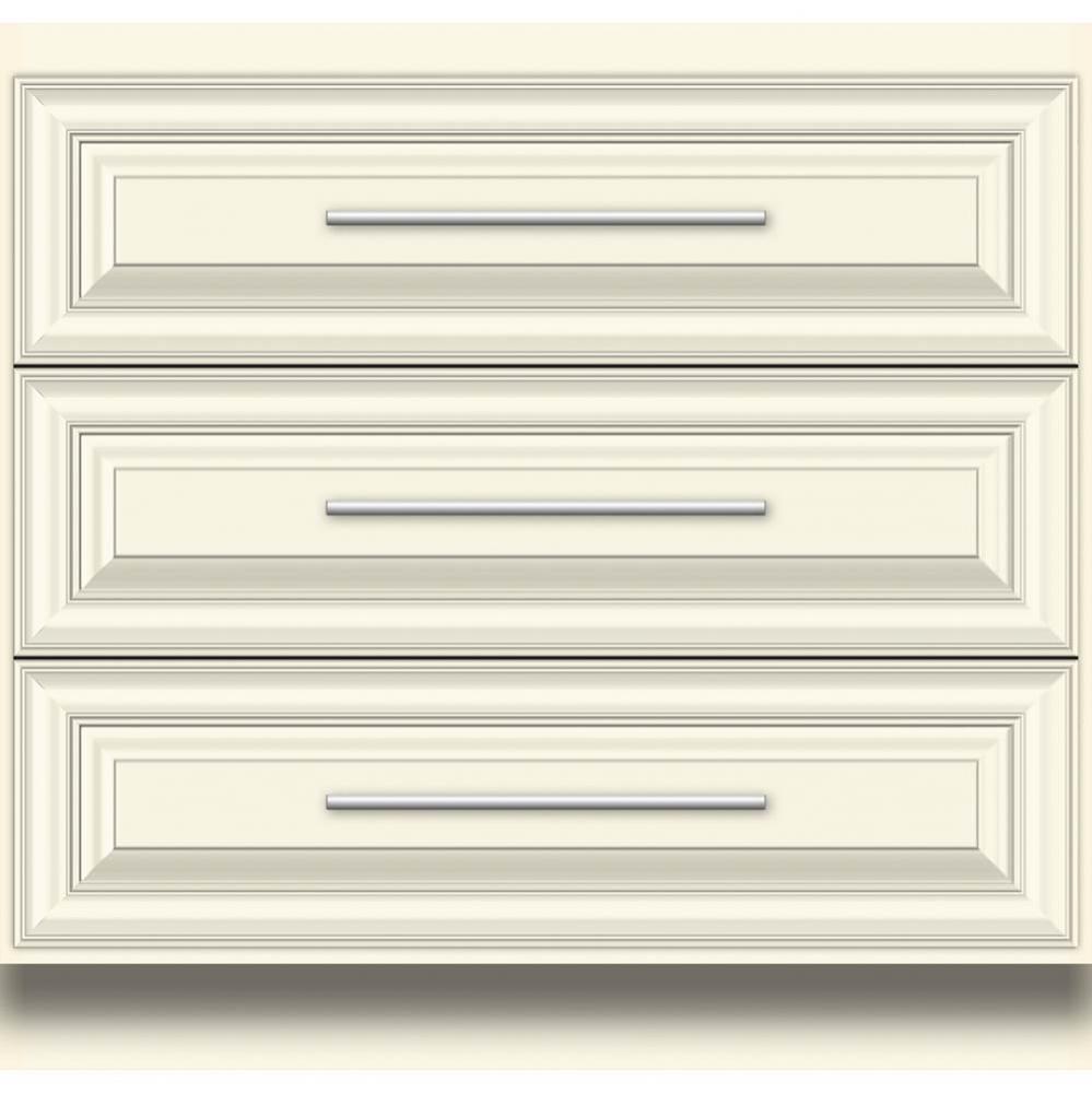 36 X 18 X 34.5 Montlake Town Vanity Classic Miter Sat Biscuit 3 Drw