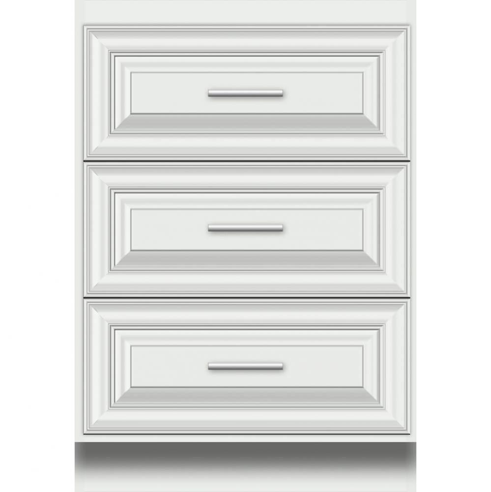 24 X 21 X 34.5 Montlake Town Vanity Classic Miter Powder Grey 3 Drw