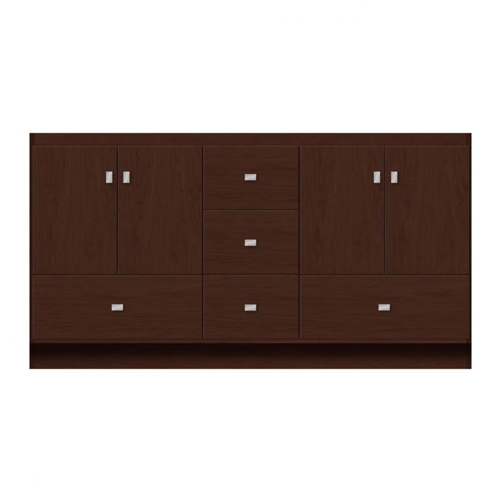 60 X 18 X 32 Montlake Vanity Tiered Miter Choc Cherry Db