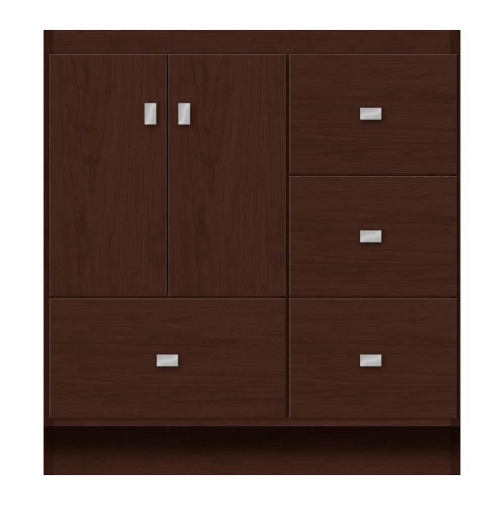 30 X 21 X 32 Montlake Vanity Tiered Miter Choc Cherry Rh