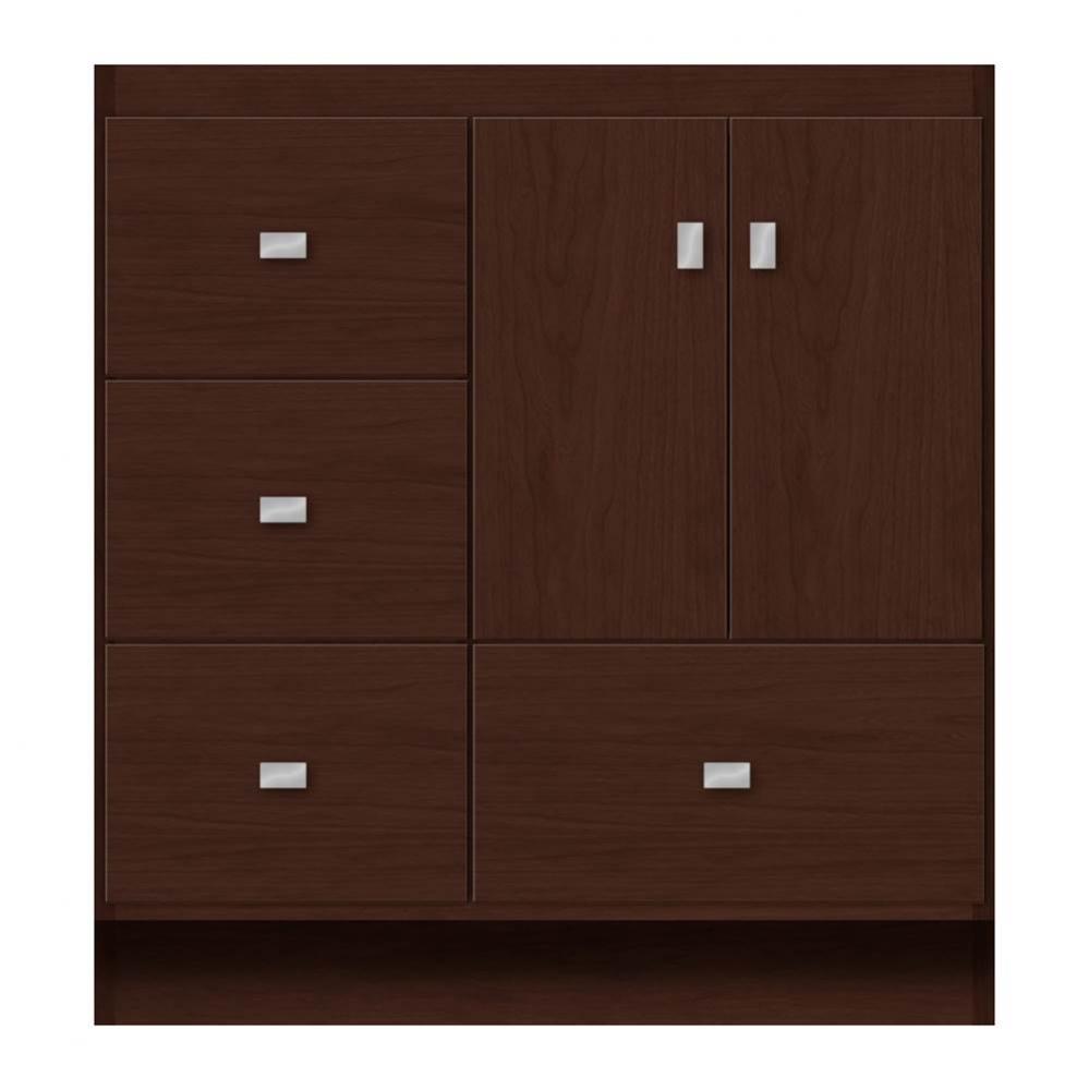 30 X 18 X 32 Montlake Vanity Tiered Miter Choc Cherry Lh
