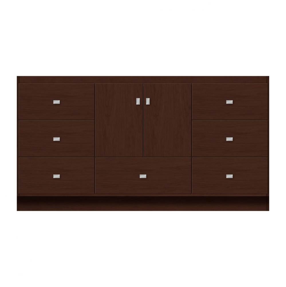 60 X 18 X 32 Montlake Vanity Tiered Miter Choc Cherry Sb