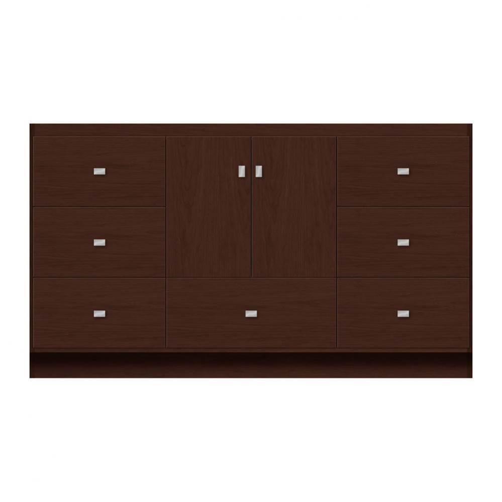 60 X 21 X 34.5 Montlake Vanity Tiered Miter Choc Cherry Sb
