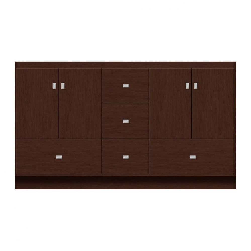 60 X 21 X 34.5 Montlake Vanity Tiered Miter Choc Cherry Db