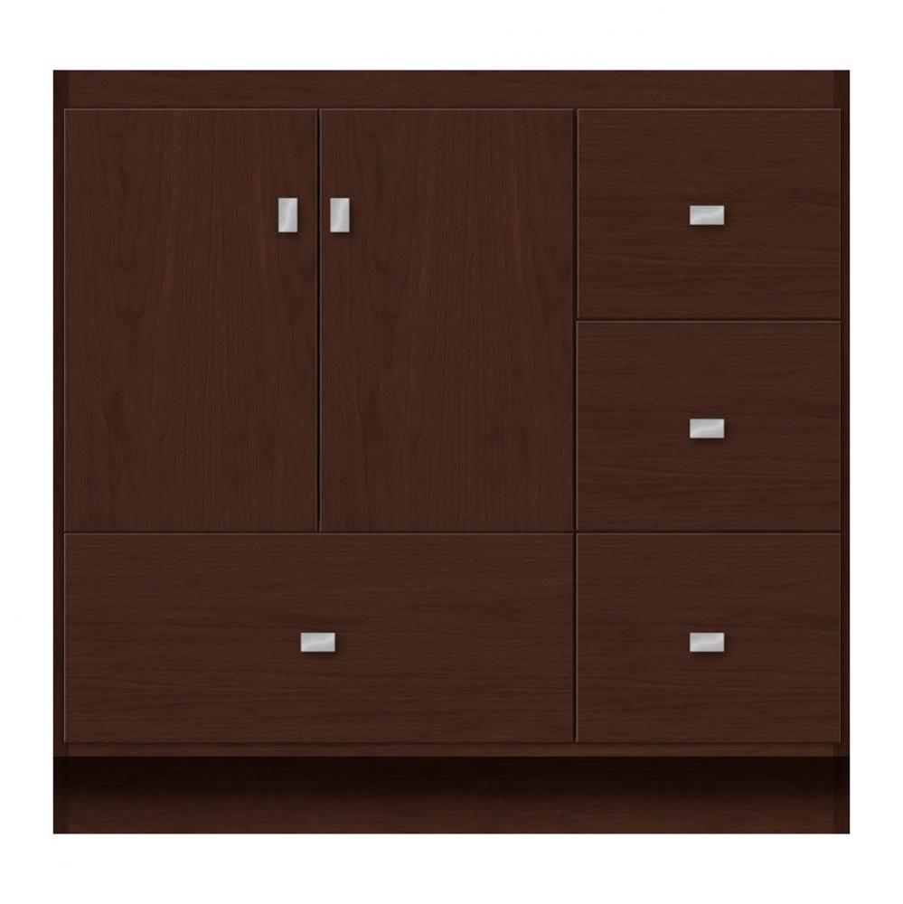 36 X 18 X 34.5 Montlake Vanity Tiered Miter Choc Cherry Rh