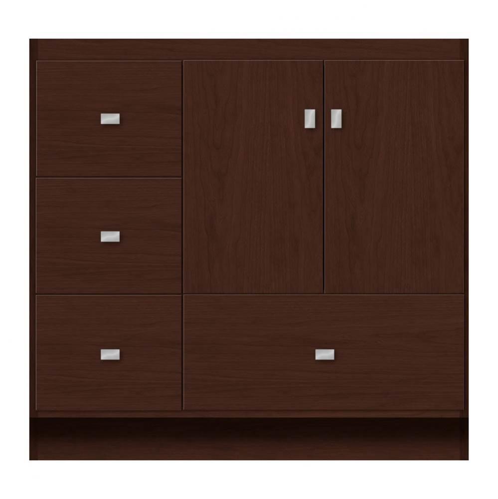 36 X 21 X 34.5 Montlake Vanity Tiered Miter Choc Cherry Lh