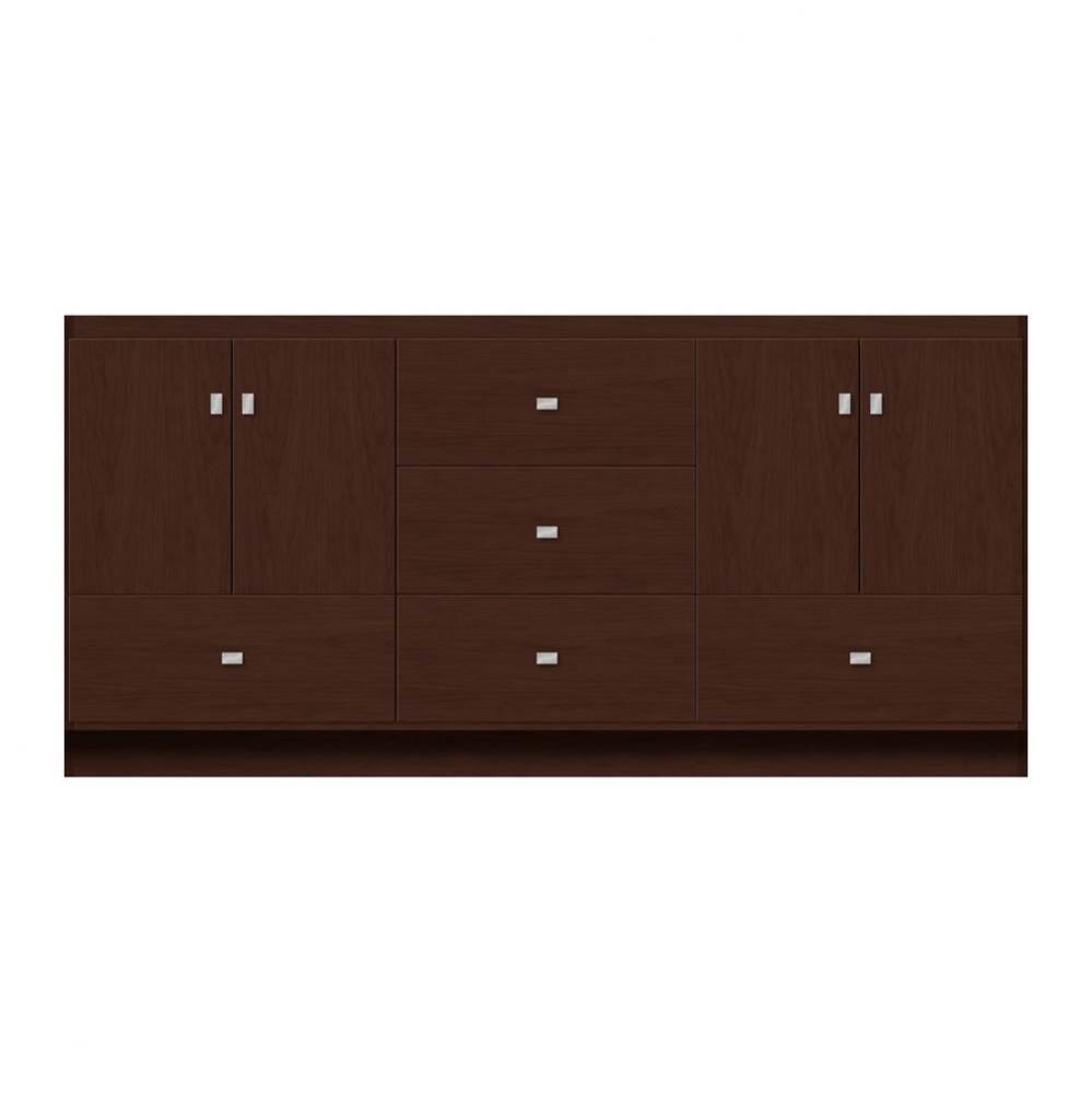 72 X 21 X 34.5 Montlake Vanity Tiered Miter Choc Cherry Db
