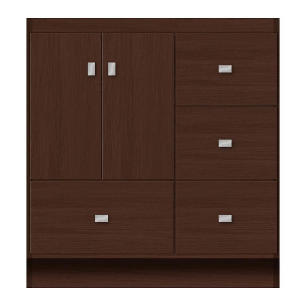 30 X 21 X 32 Montlake Vanity Tiered Miter Choc Oak Rh