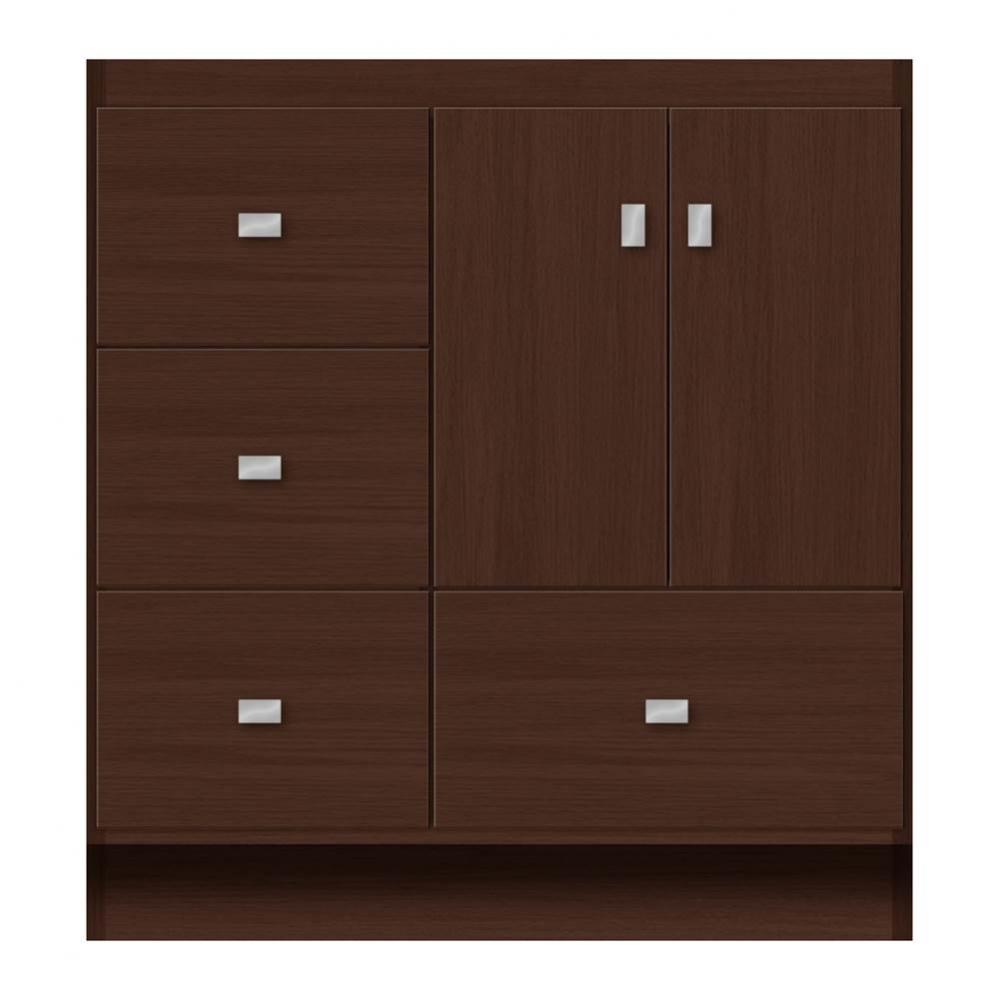 30 X 18 X 32 Montlake Vanity Tiered Miter Choc Oak Lh