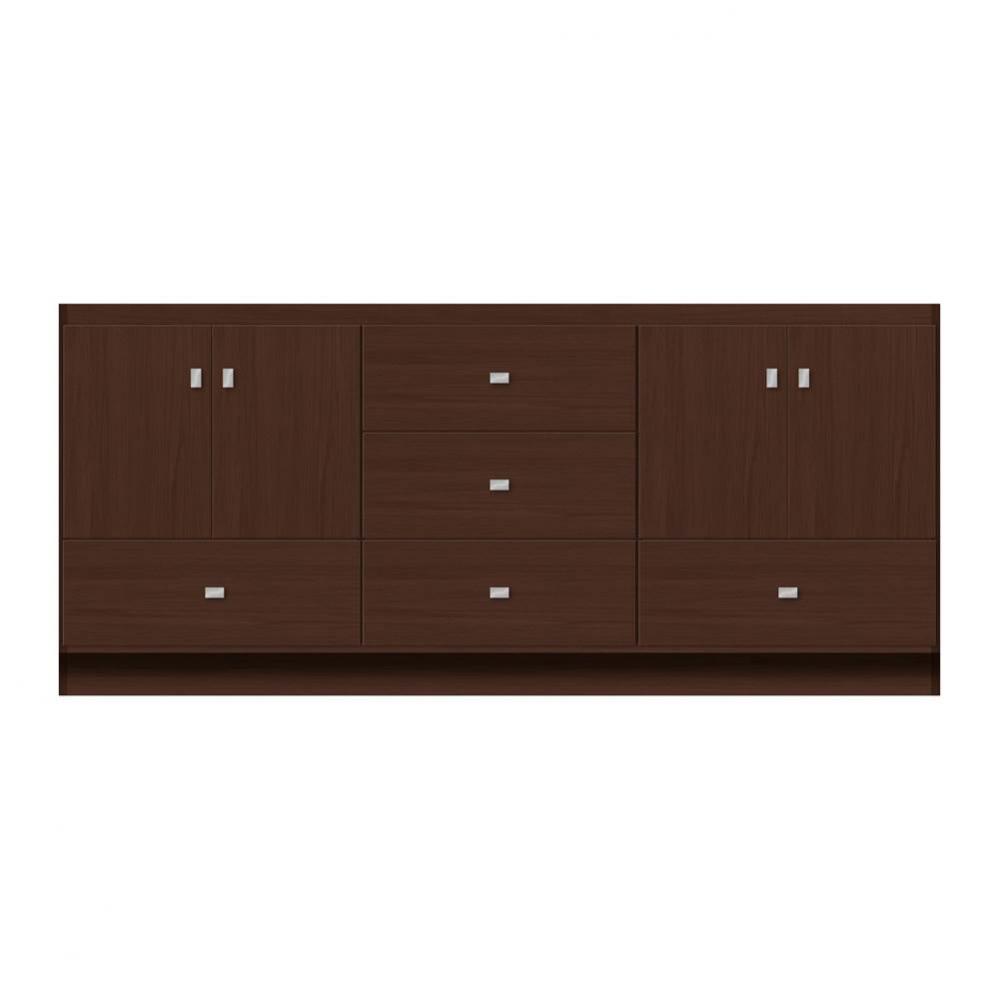 72 X 18 X 32 Montlake Vanity Tiered Miter Choc Oak Db