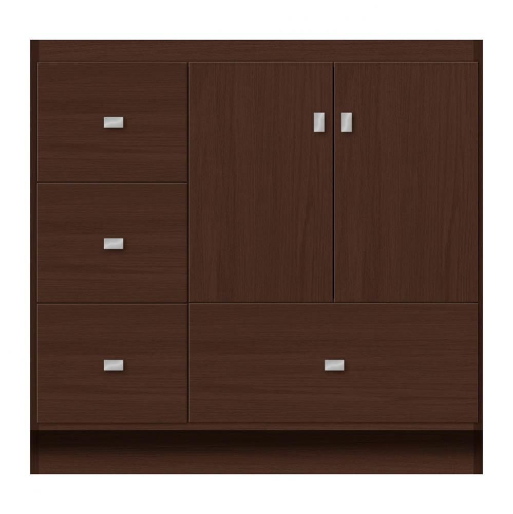 36 X 21 X 34.5 Montlake Vanity Tiered Miter Choc Oak Lh