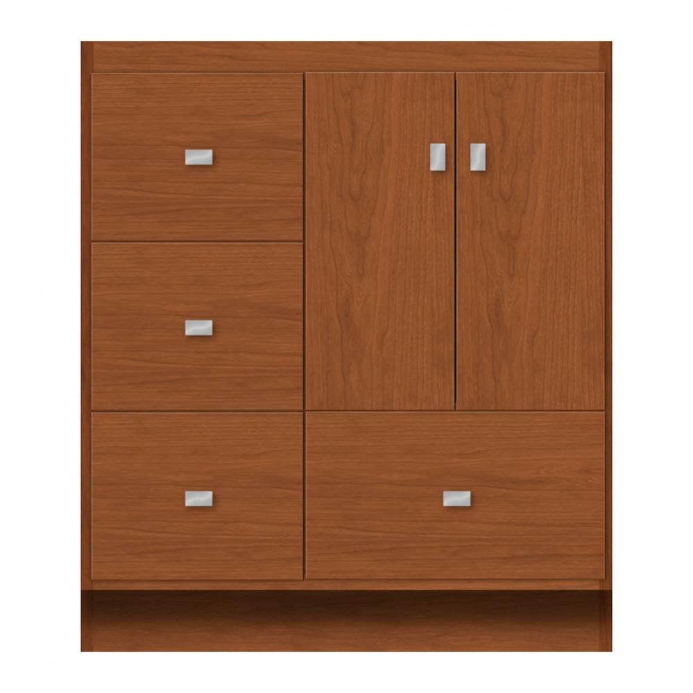 30 X 21 X 34.5 Montlake Vanity Tiered Miter Cinn Cherry Lh
