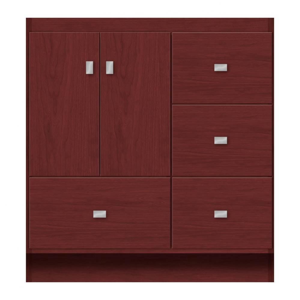 30 X 21 X 32 Montlake Vanity Tiered Miter Dk Cherry Rh