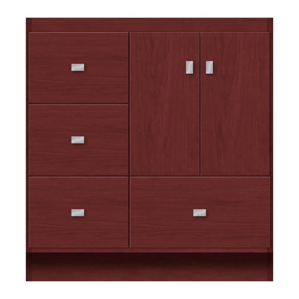 30 X 18 X 32 Montlake Vanity Tiered Miter Dk Cherry Lh