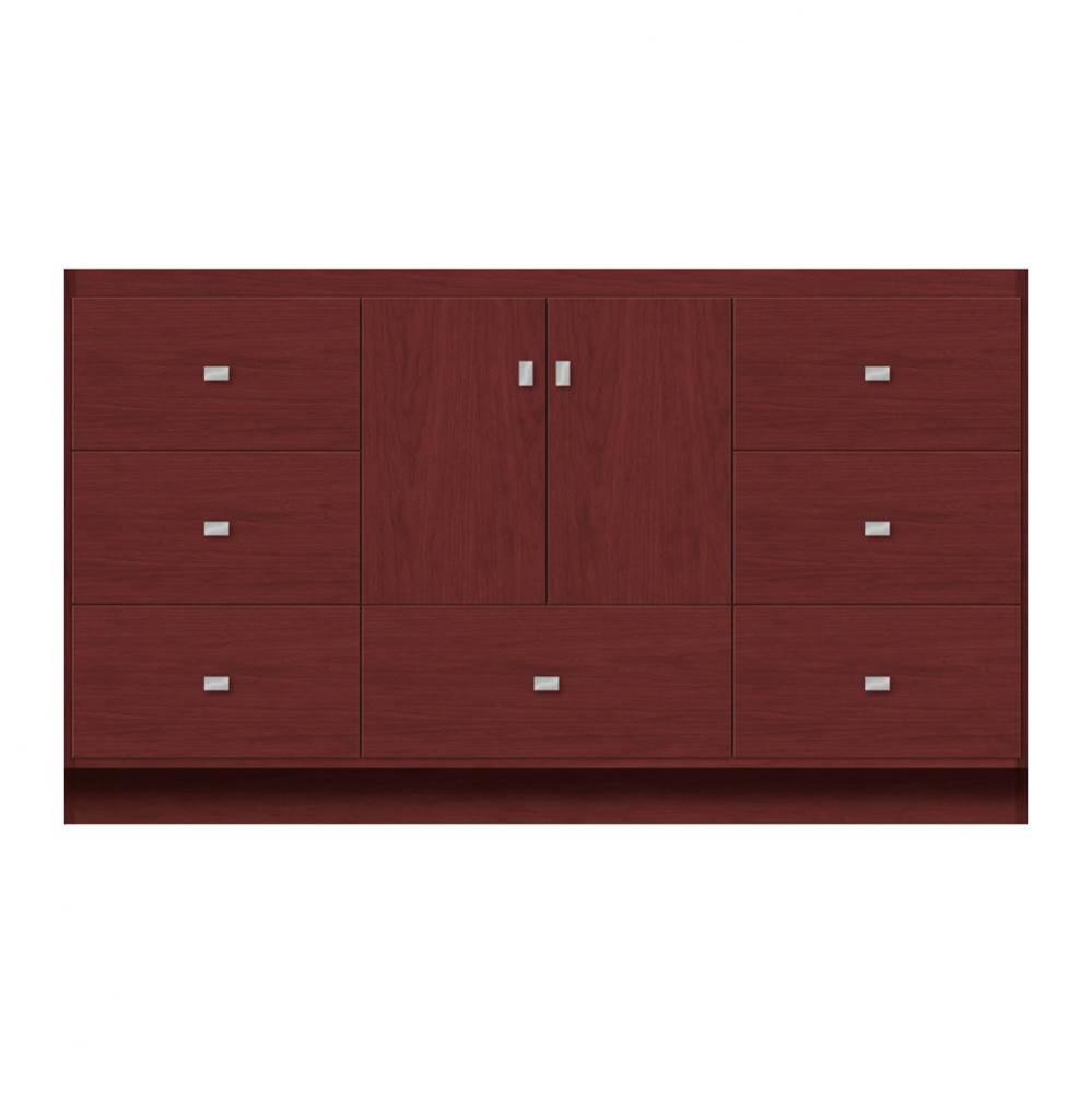 60 X 18 X 34.5 Montlake Vanity Tiered Miter Dk Cherry Sb
