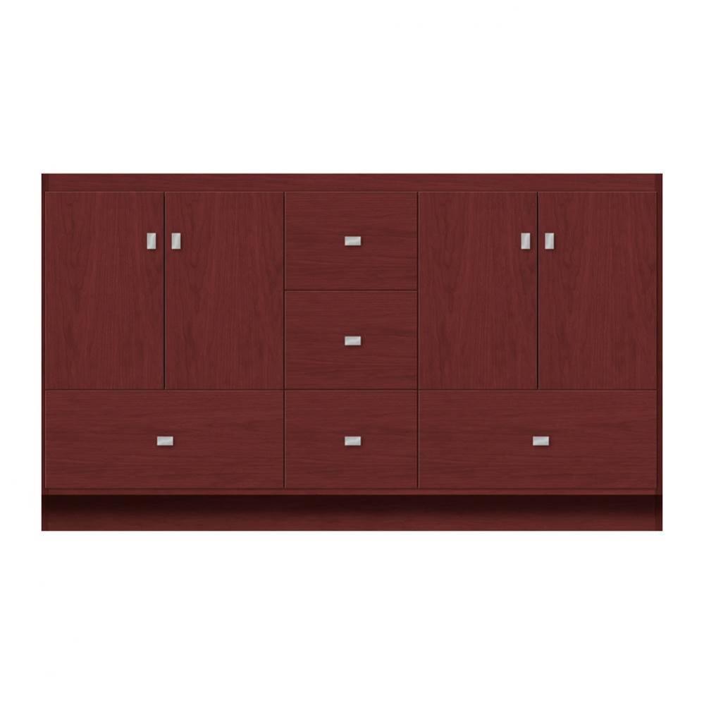 60 X 18 X 34.5 Montlake Vanity Tiered Miter Dk Cherry Db