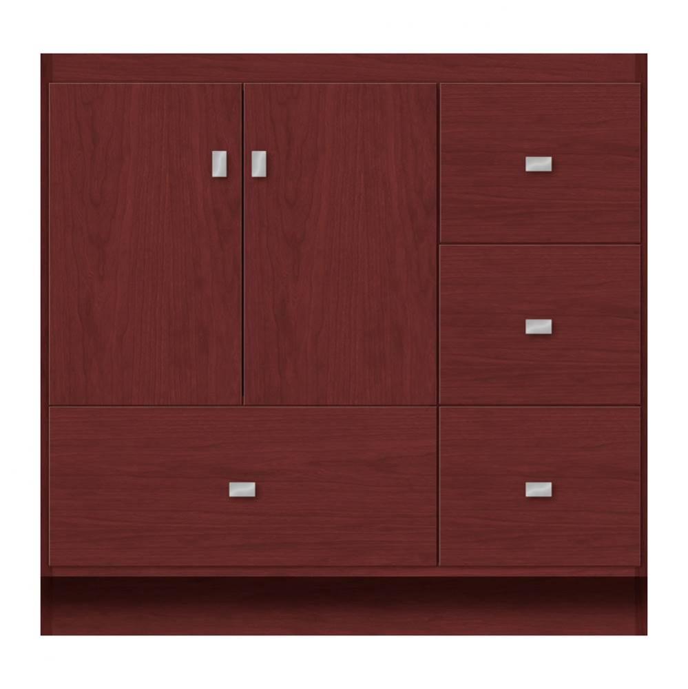 36 X 21 X 34.5 Montlake Vanity Tiered Miter Dk Cherry Rh