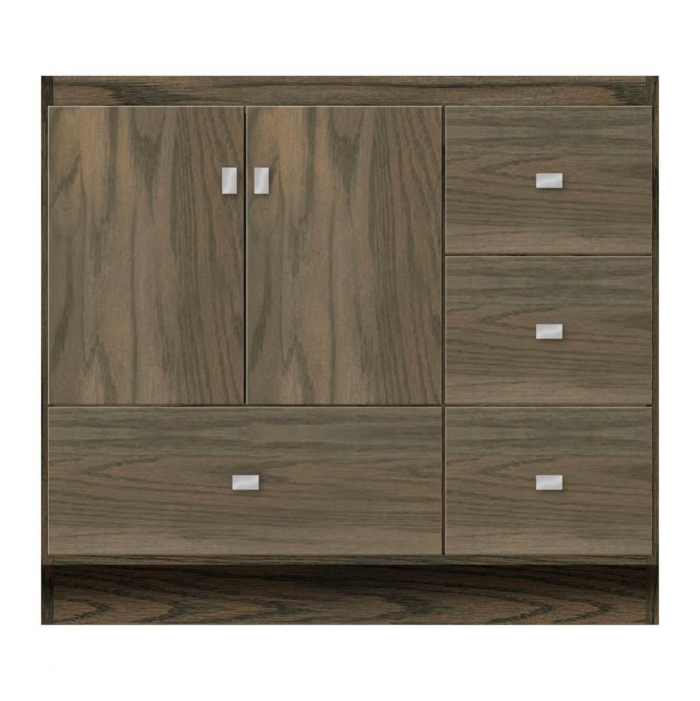 36 X 18 X 32 Montlake Vanity Tiered Miter Dusky Oak Rh