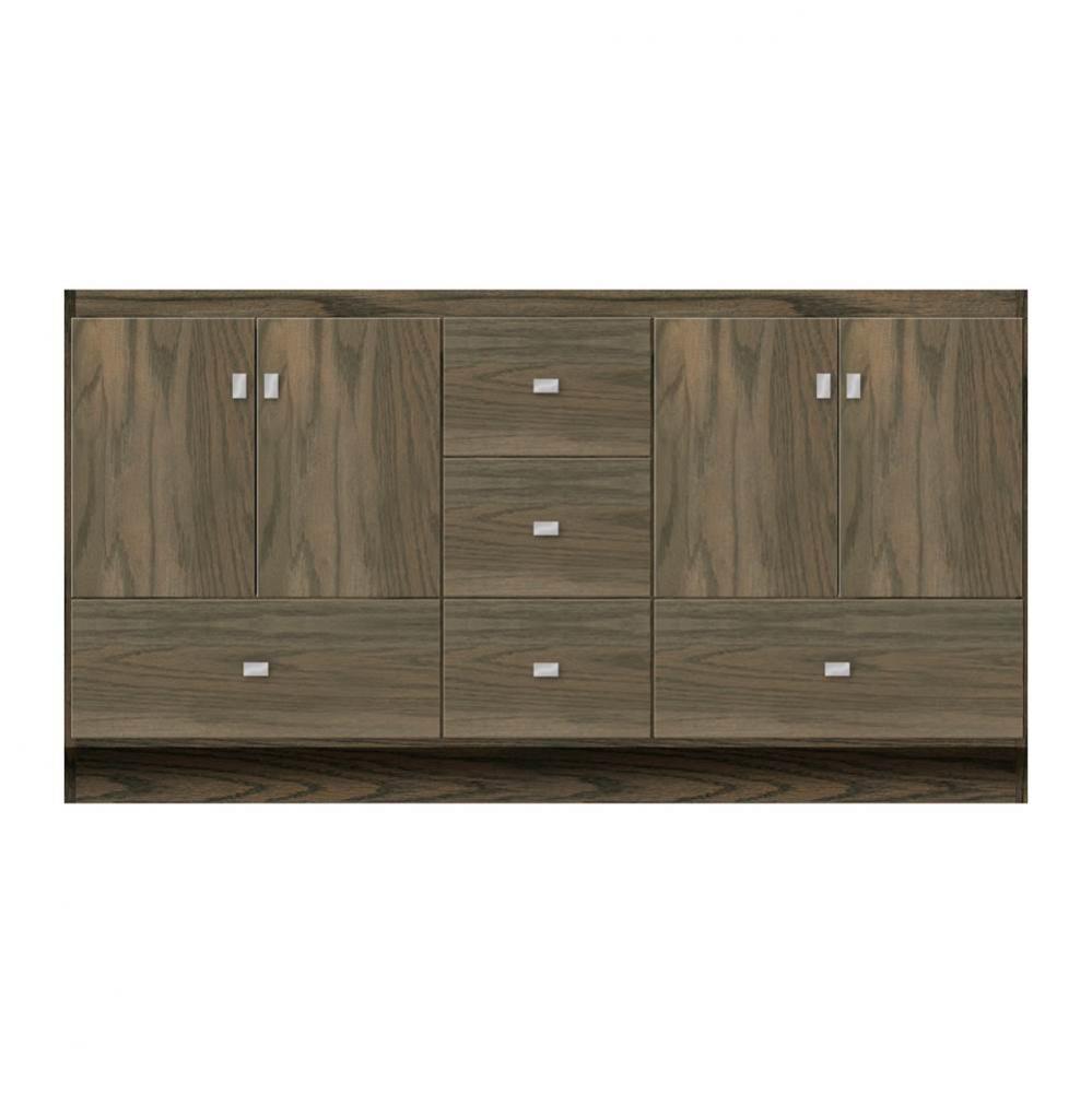 60 X 21 X 32 Montlake Vanity Tiered Miter Dusky Oak Db